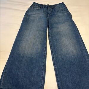 Madewell Wide-Leg Crop Denim Jeans in Medium Blue